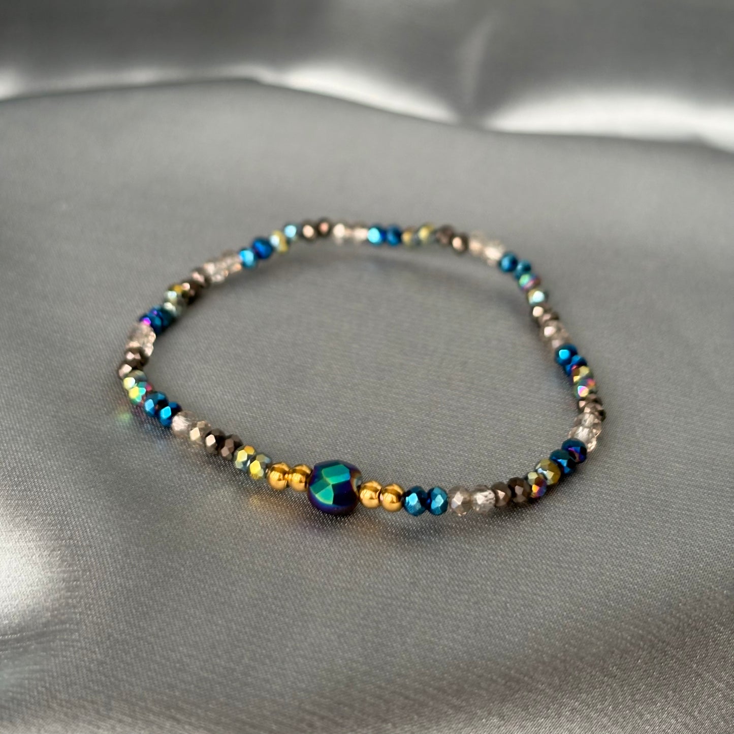 BRACELET PERLE - BLEU CAFÉ