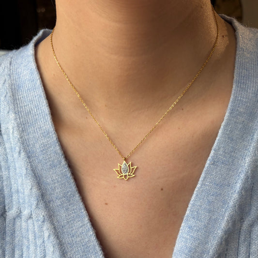 COLLIER - LOTUS BLANC