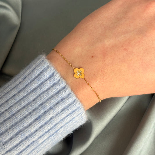 BRACELET ENFANT - TRÈFLE STRASS