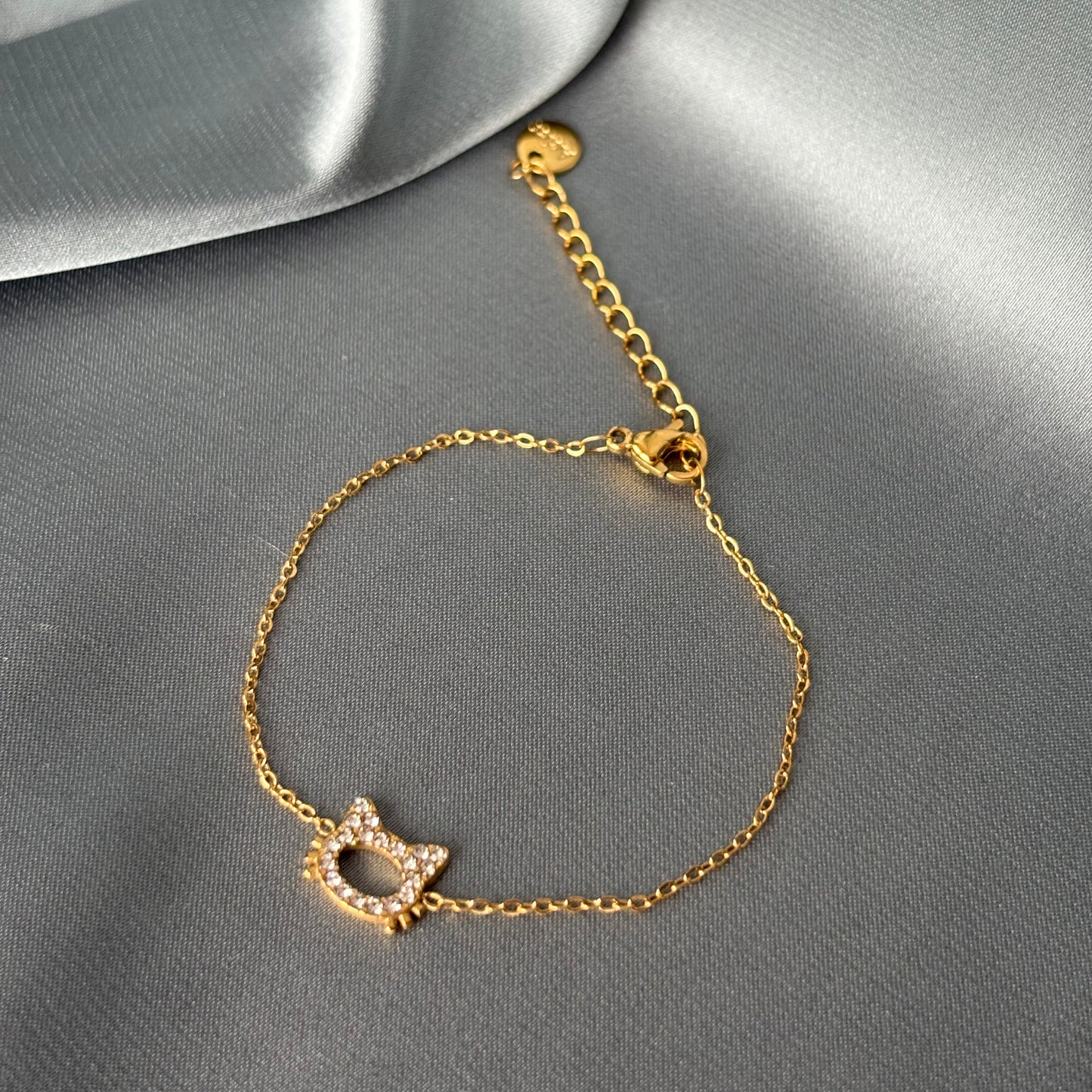 BRACELET ENFANT - CHAT STRASS