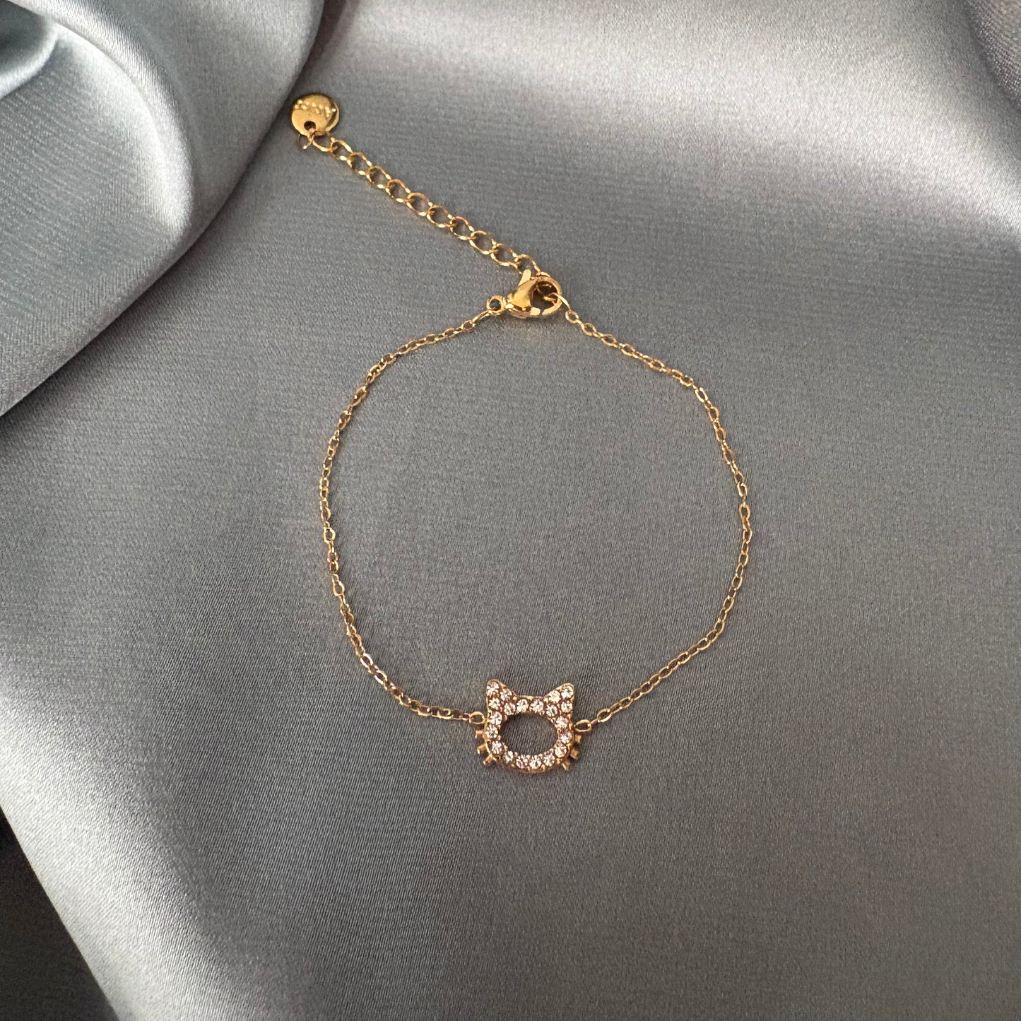 BRACELET ENFANT - CHAT STRASS