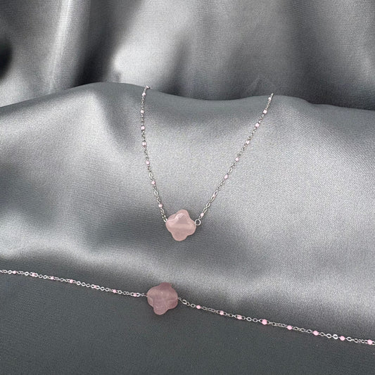 PARURE - TRÈFLE ROSE