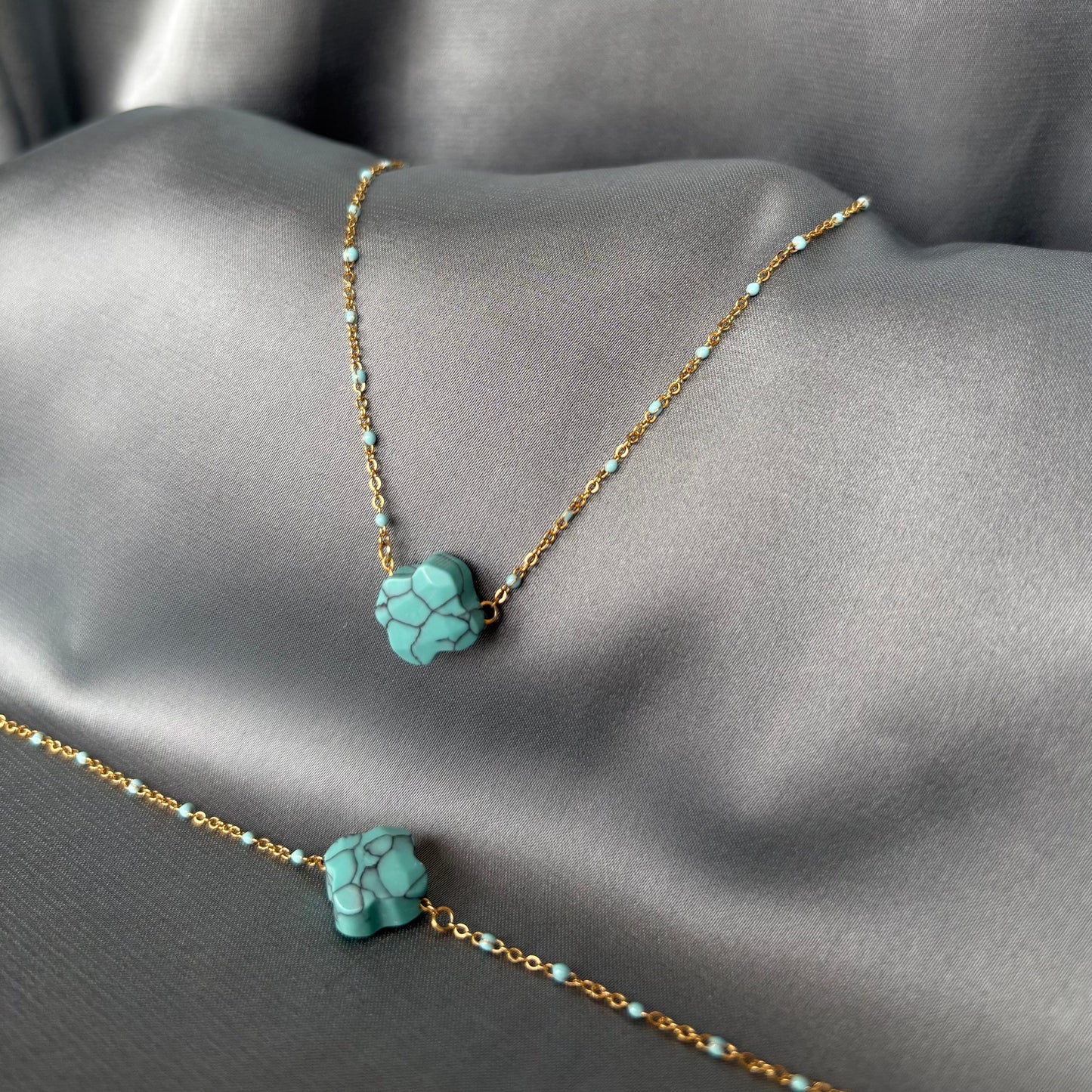 PARURE - TRÈFLE TURQUOISE
